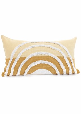 12" x 22" White Arches on Yellow Background Decorative Pillow