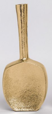 Gold Aluminum Flat Vase
