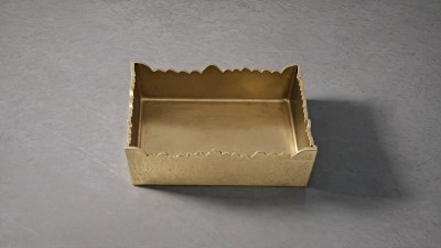Gold Aluminum Jagged Edge Lunch Napkin Holder