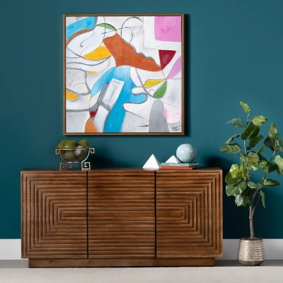 67" Brown Three Door Rectangle Credenza