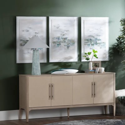 31" Frost Blue Glass Column Table Lamp