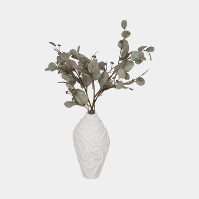 14" White Faux Coral Polyresin Vase