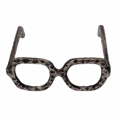 8" Silver and Black Decorative Metal Eyeglasses Figurine