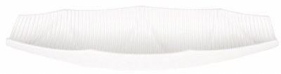 6" x 20" White Ribbed Ceramic Bowl