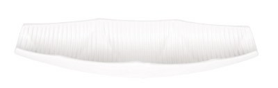 5" x 15" White Ribbed Ceramic Bowl