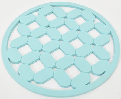 Turquoise Round Silicone Trivet