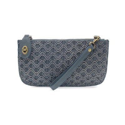 5" x 10" Denim Blue Lattice Crossbody Wristlet