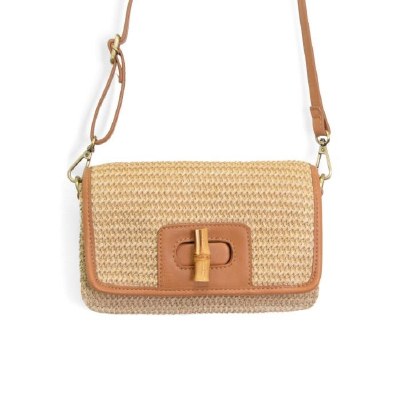 5" x 8" Natural Bonnie Turnlock Crossbody Bag
