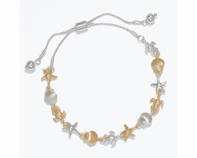 Silver and Gold Toned Sealife Pull Bracelet