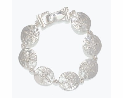 Silver Toned Sand Dollar Bracelet
