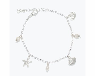 Silver Toned Dangle Sealife Charm Bracelet