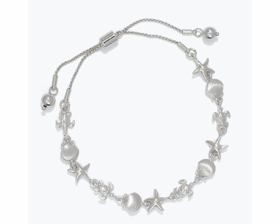Silver Toned Sealife Pull Bracelet
