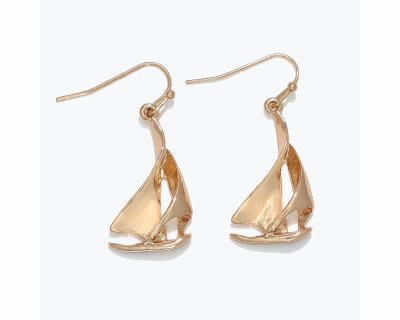 Gold Toned Sailboat Earrings