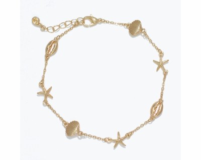 Gold Toned Starfish Anklet