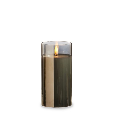 3" x 6" LED Smoke Glass Pillar Candle