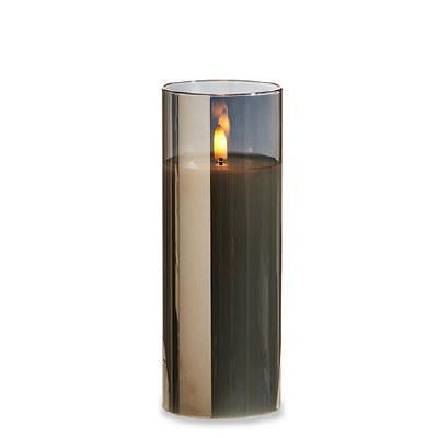 3" x 8" LED Smoke Glass Pillar Candle