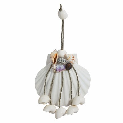 White Scallop Shell With Hanging Shells Coastal Christmas Ornament