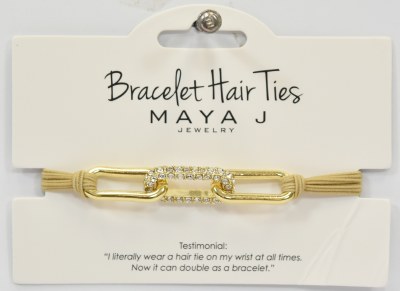 Gold Toned Bling Links Hair Tie Bracelet