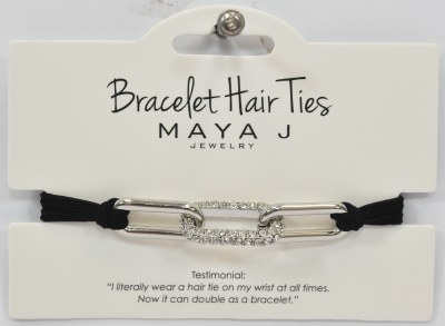 Silver Toned Bling Links Hair Tie Bracelet