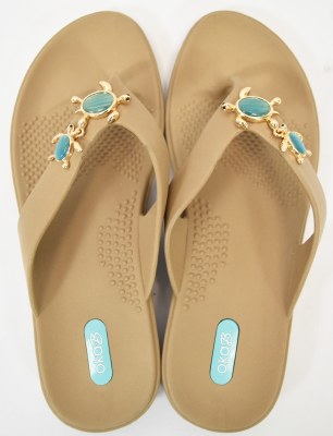 Size Small Beige Lizzie Flip Flops