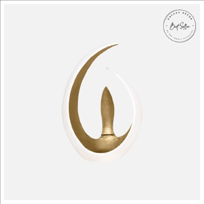 13" White and Gold Metal Candle Cage