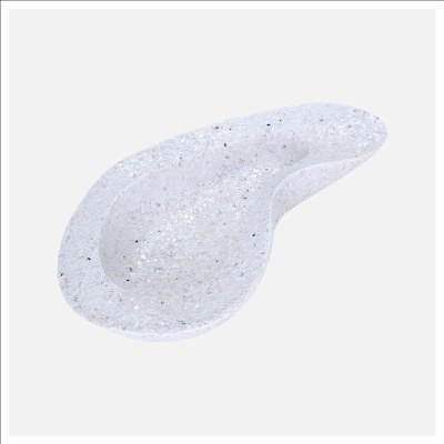 10" x 20" White and Iridescent Polyresin Abstract Decorative Bowl