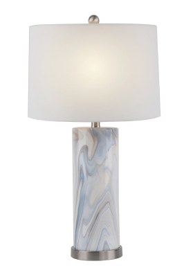Blue and Gray Swirl Ceramic Table Lamp
