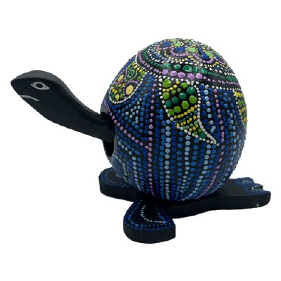 Black and Multicolor Dots Turtle With a Bobbing Head