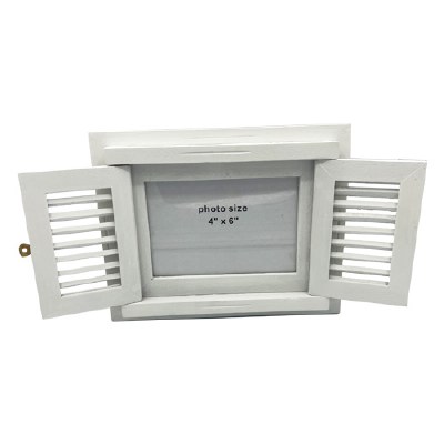 4" x 6" White Shutters Photo Frame