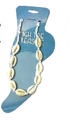 White Cord With Cowrie Shells Anklet