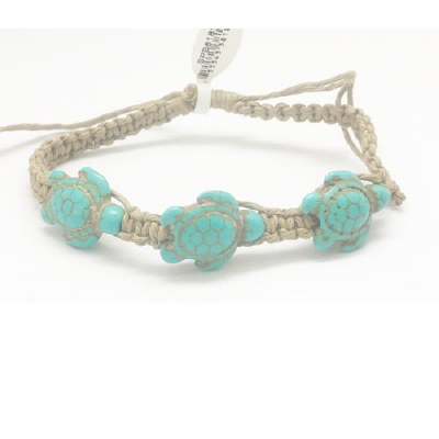 Turquoise Sea Turtle Macrame Bracelet