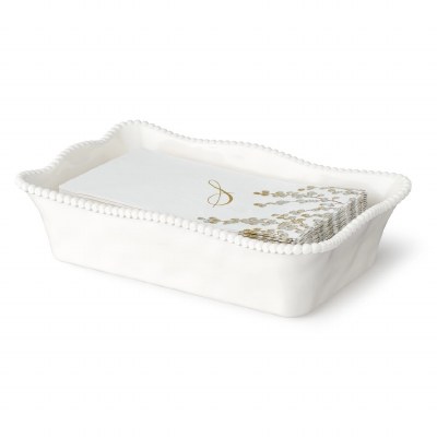 10" x 6" Cream Pearlette Melamine Guest Towel Holder