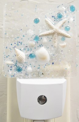 5" Blue and White Starfish Nightlight