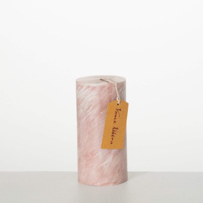 3.25" x 6.5" Marblized Mauve Wax Pillar Candle