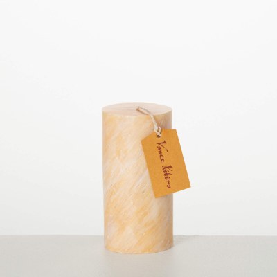 3.25" x 6.5" Marblized Sand Wax Pillar Candle