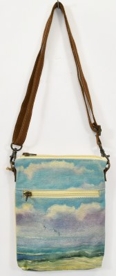 9" x 8" Slim Ocean Wave Sling Purse