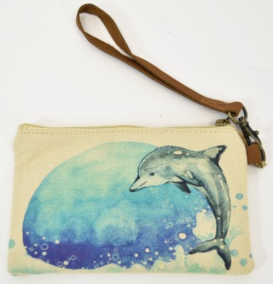 5" x 8" Dolphin Wave Wristlet