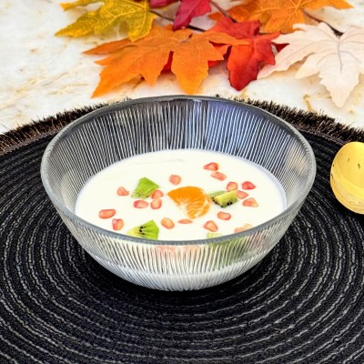 7" Round Clear Cascata Glass Bowl