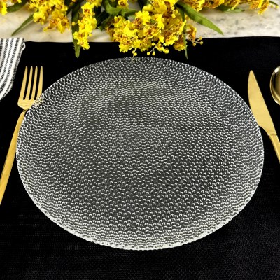 11" Round Clear Cabana Glass Plate