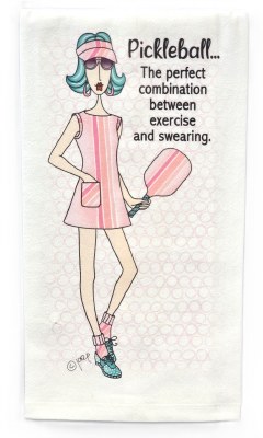 27" Sq "Pickleball...Perfect Combination" Kitchen Towel