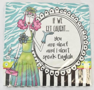 5" Square "If We Get Caught..." Beverage Napkins