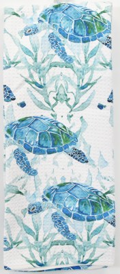 30" x 18" Blue and Green Sea Turtles Kitchen Towel