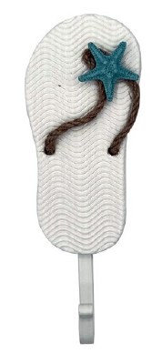 Left White Flip Flop Hook With a Starfish