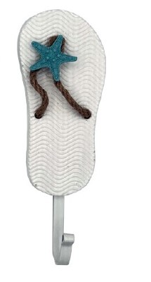 Right White Flip Flop Hook With a Starfish