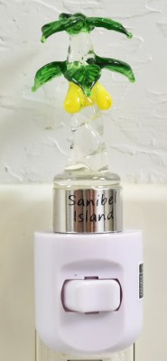 "Sanibel Island" LED Palm Tree Glass Night Light