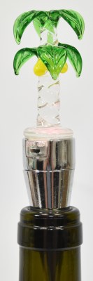 "Sanibel Island" Multicolor LED Palm Tree Bottle Stopper