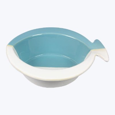 11" Blue and White Coastal Ceramic Fish Shaped Bowl