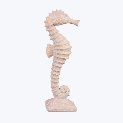 Small Peach Polyresin Seahorse Statue