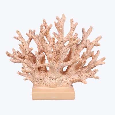 6" Peach Polyresin Faux Coral Figurine