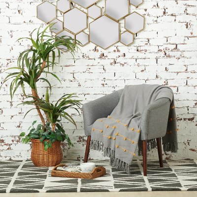 50" x 60" Gray and Yellow Tabb Throw Blanket